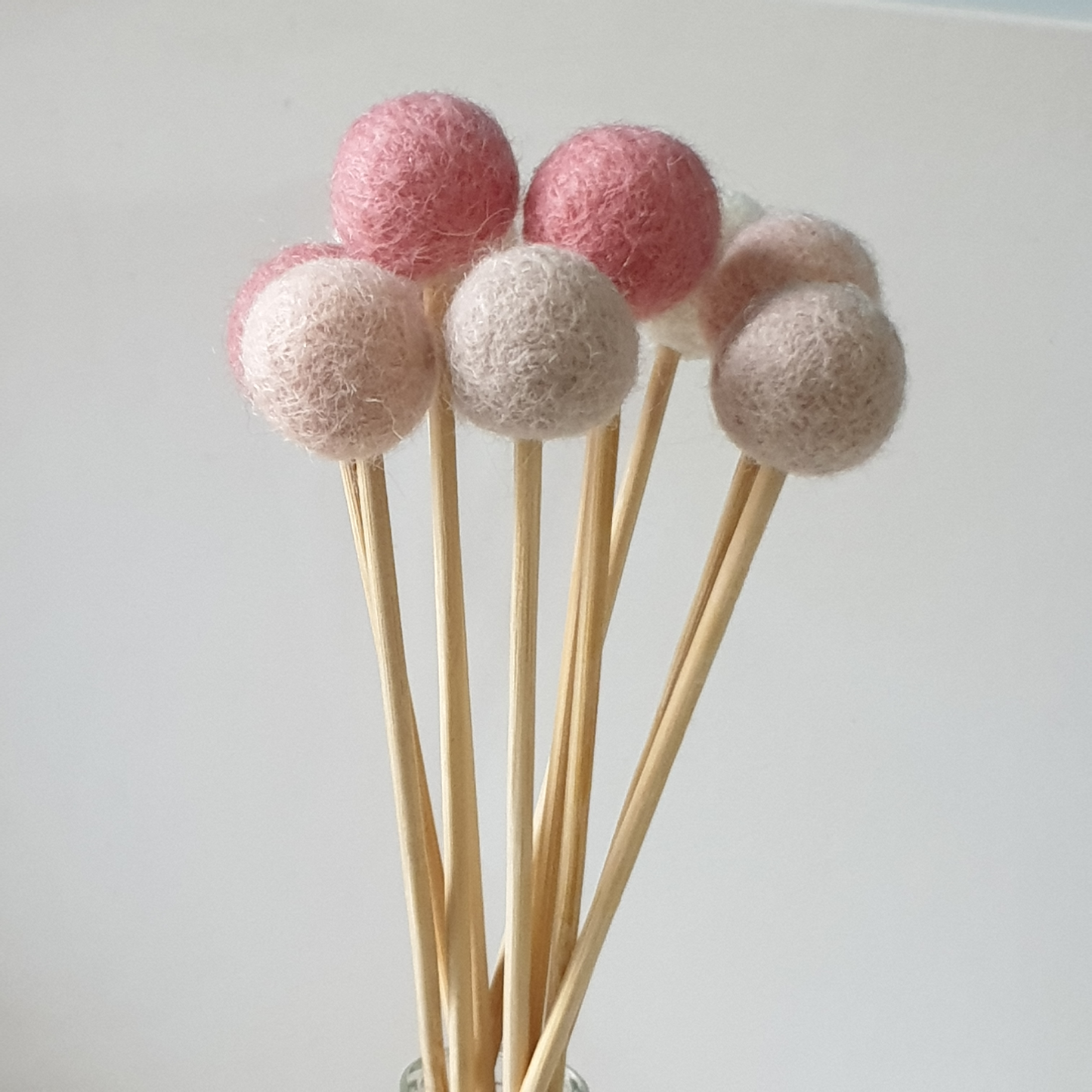 Blush Pom Pom Flowers, Felt Ball Bouquet Room Decor