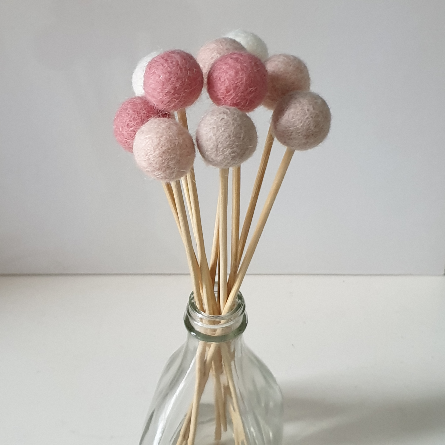 Blush Pom Pom Flowers, Felt Ball Bouquet Room Decor