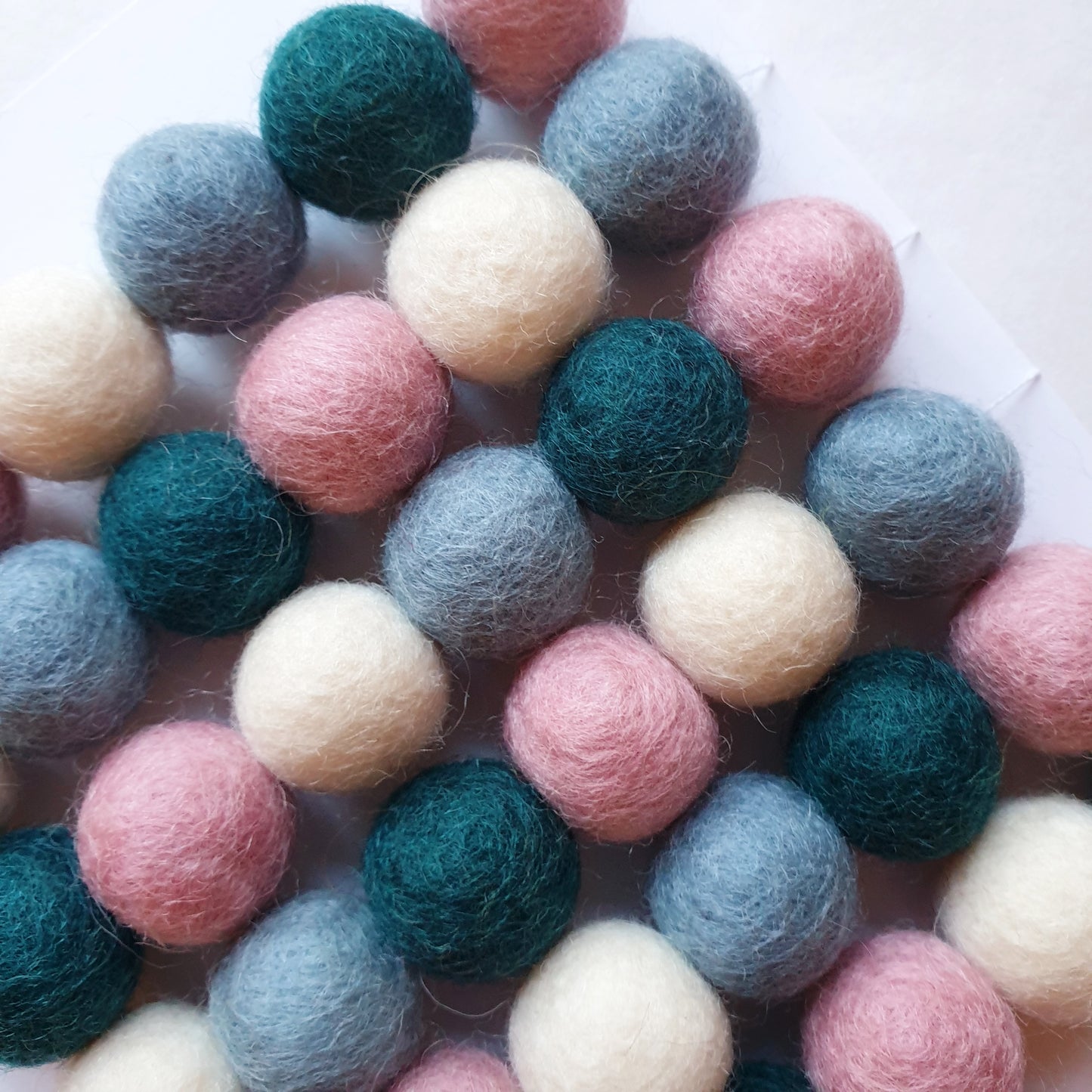 Dusky Rainbow Pom Pom Garland - Felt Ball Nursery Decor