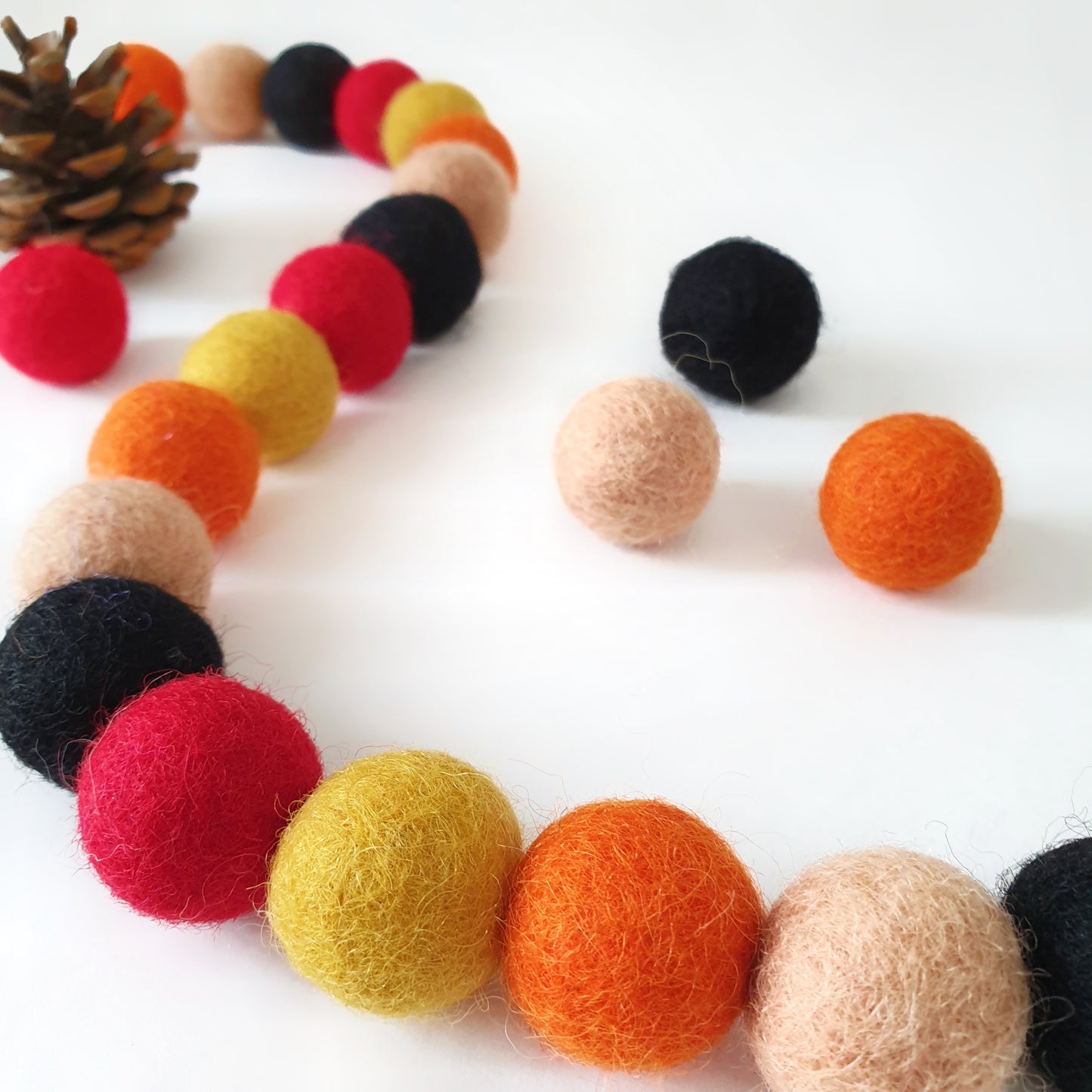 Autumn Pom Pom Garland - Felt Ball Nursery Decor