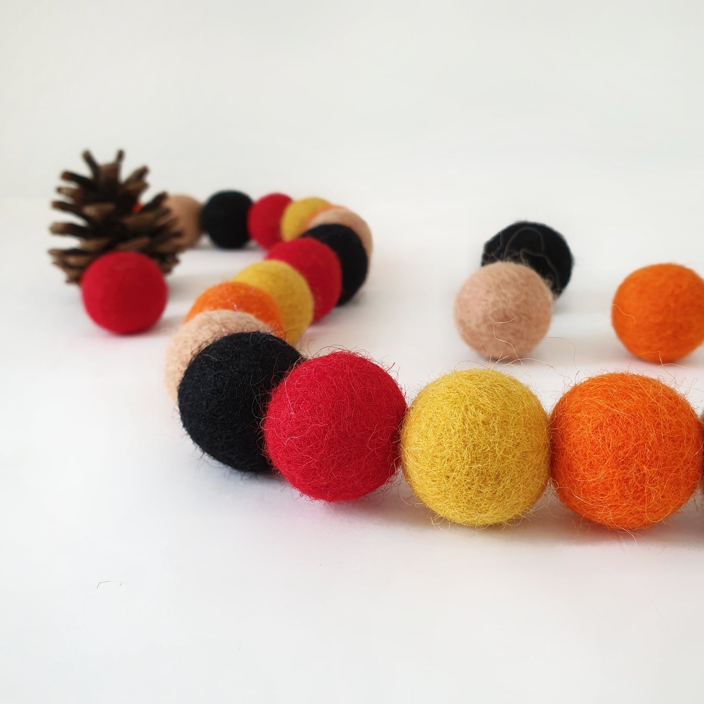 Autumn Pom Pom Garland - Felt Ball Nursery Decor