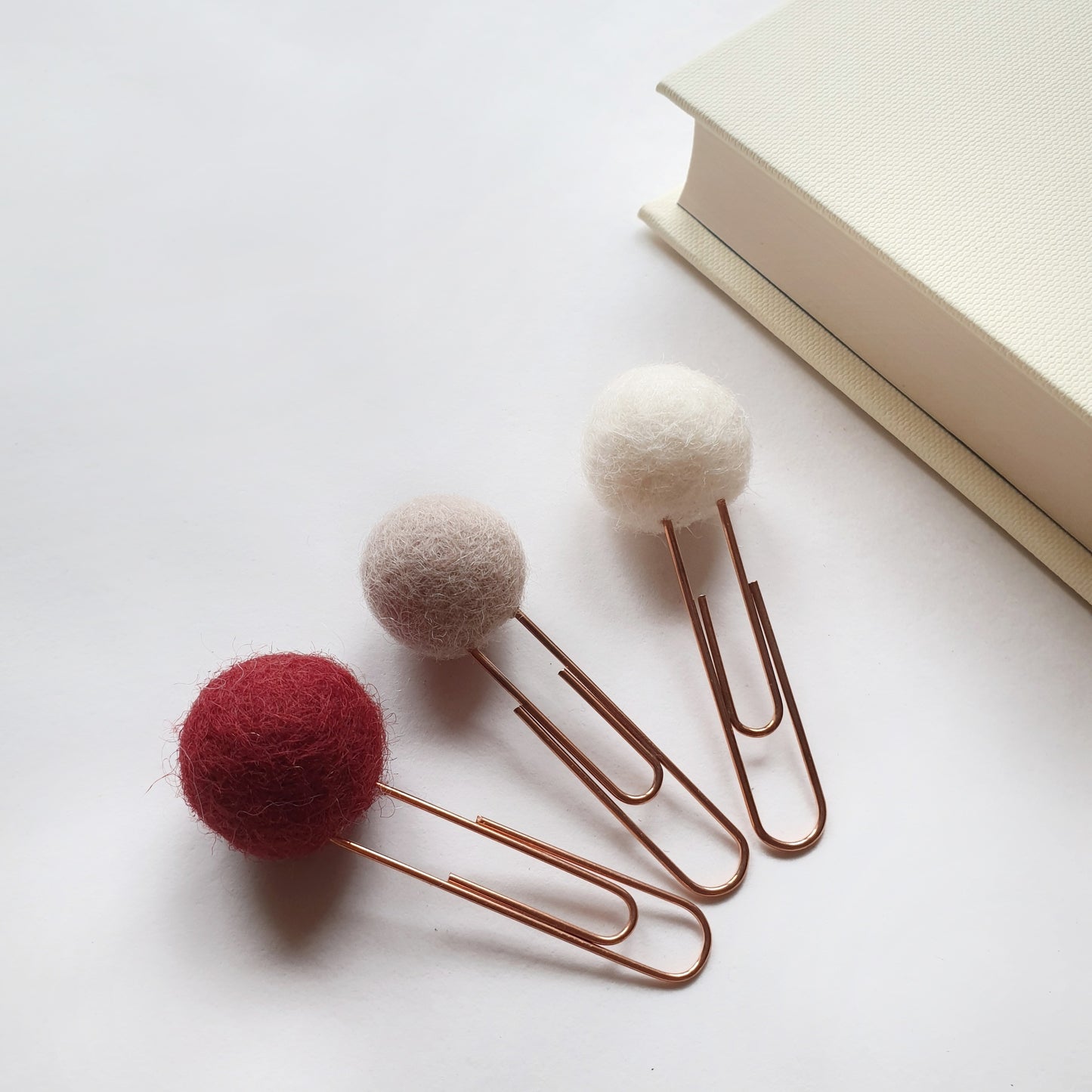 Cupid Pom Pom Paperclips - Felt Ball Stationary Bookmarks