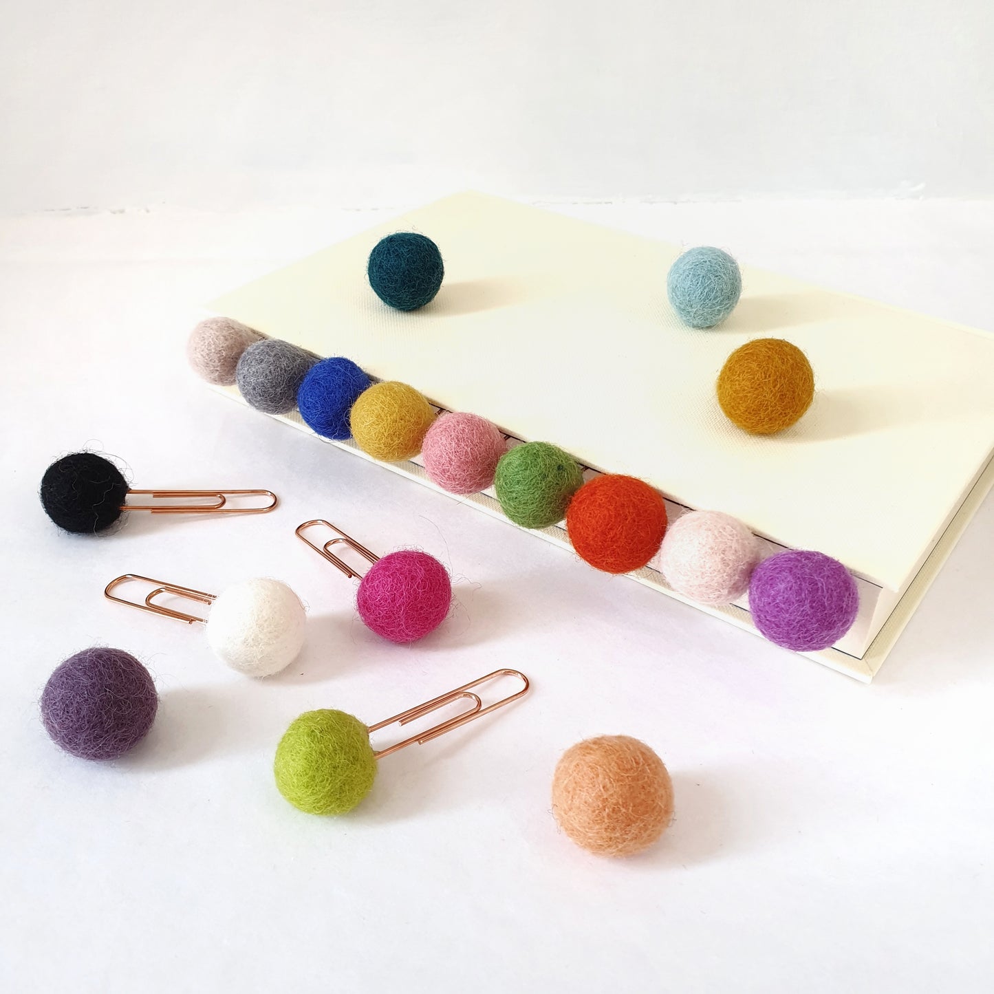 Custom Pom Pom Paperclips - Felt Ball Stationary Bookmarks