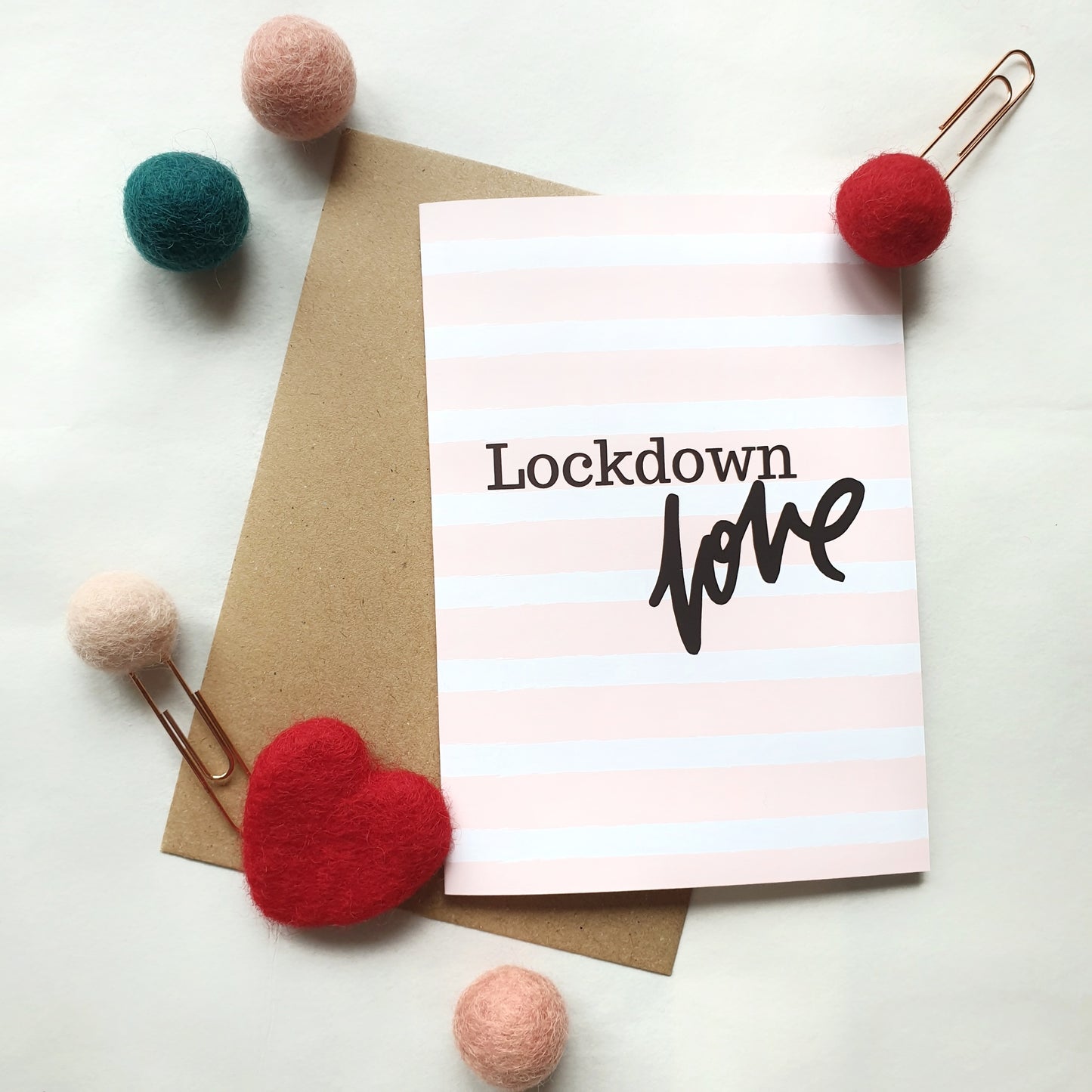 Lockdown Love - A6 Striped Greeting Card