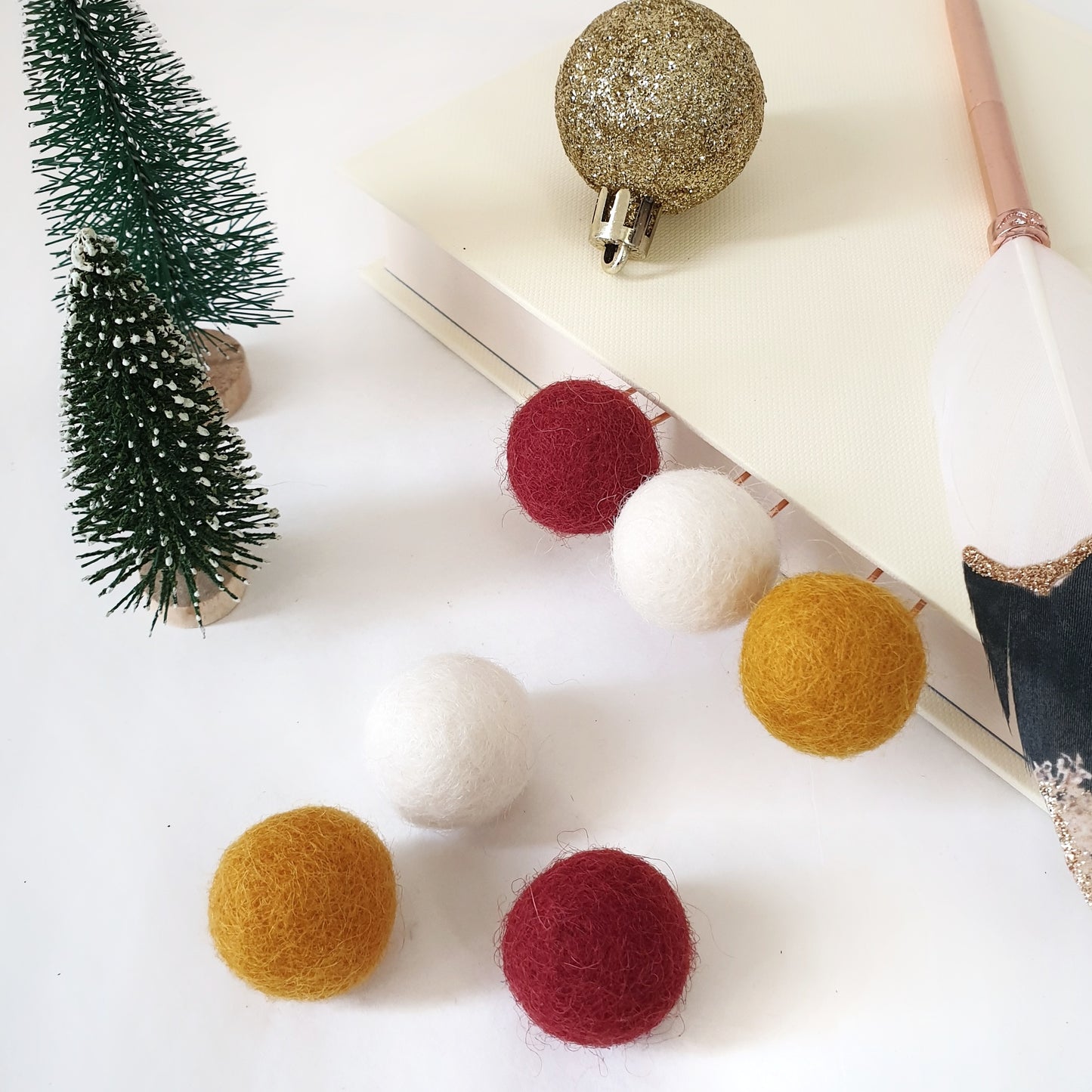 Merry Pom Pom Paperclips - Felt Ball Stationary Bookmarks