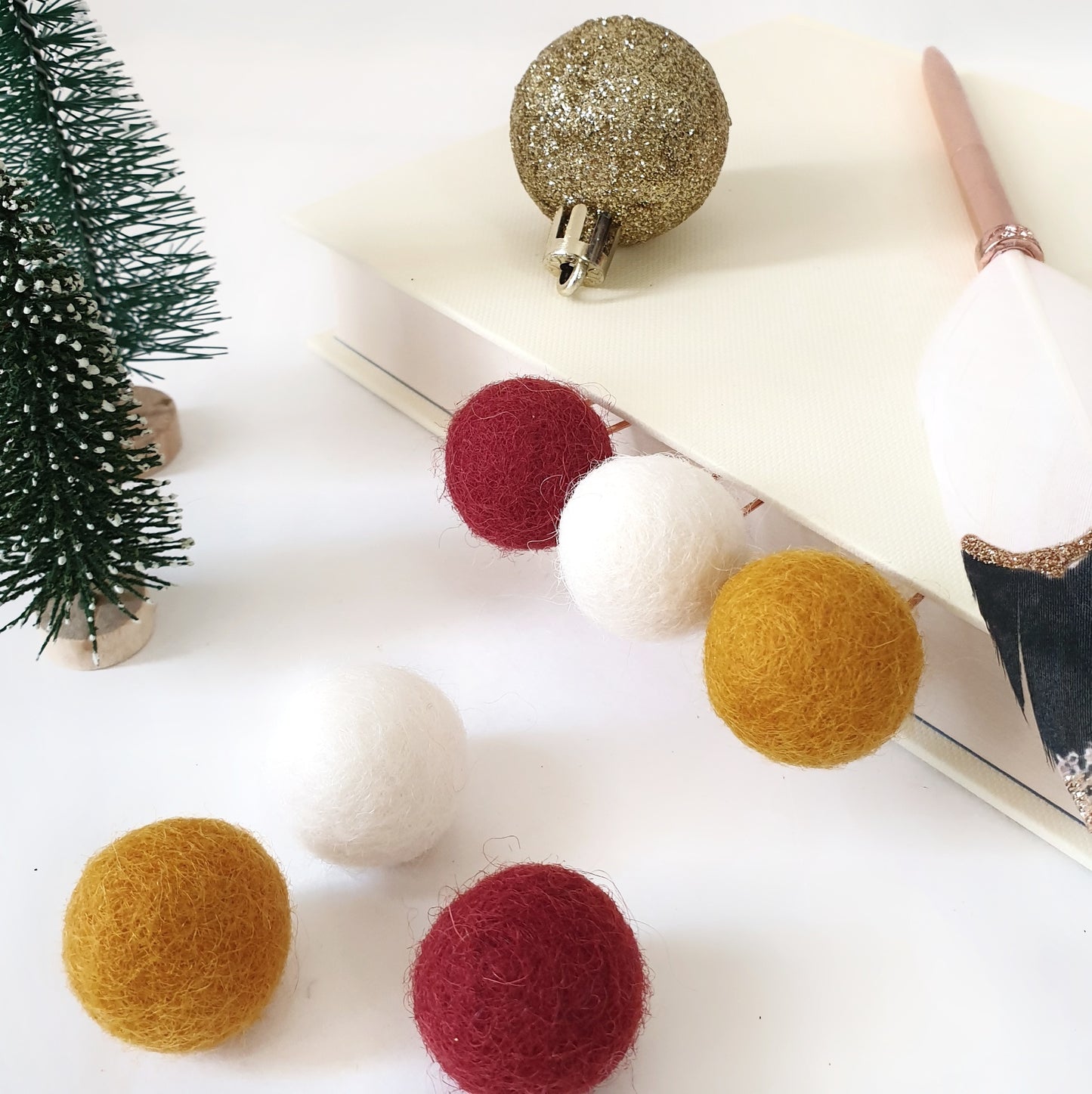 Merry Pom Pom Paperclips - Felt Ball Stationary Bookmarks