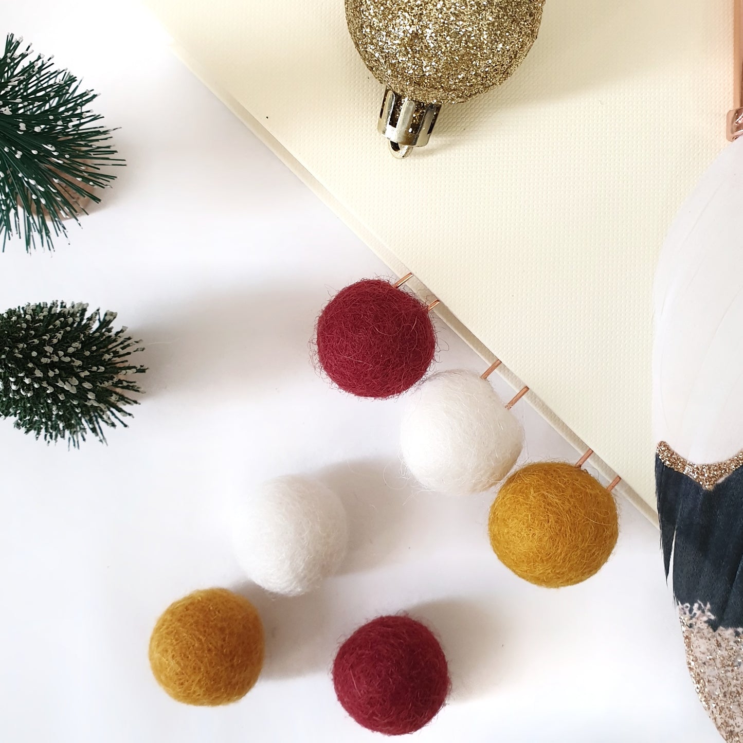 Merry Pom Pom Paperclips - Felt Ball Stationary Bookmarks
