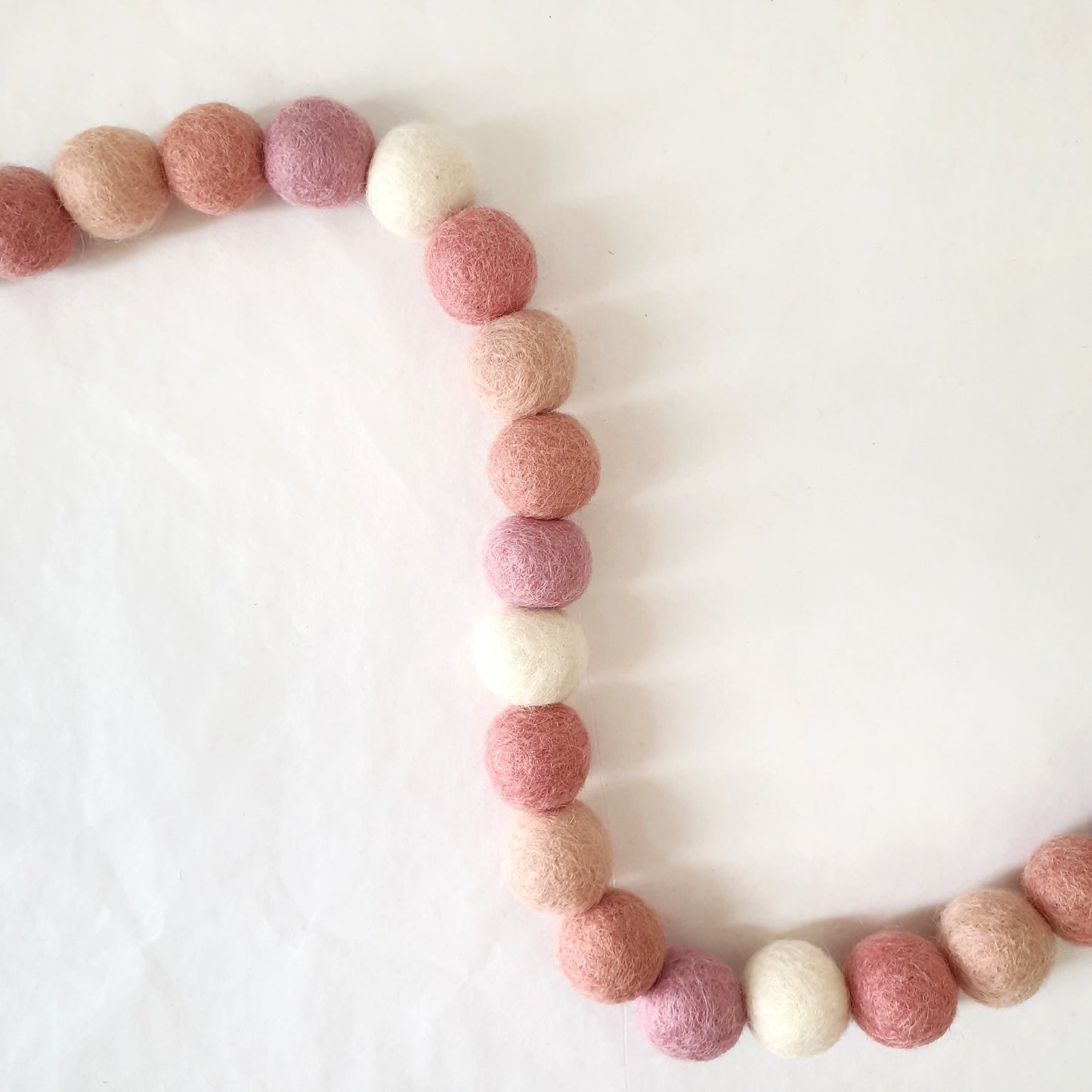 Ombre Pink Rainbow Pom Pom Garland - Felt Ball Nursery Decor