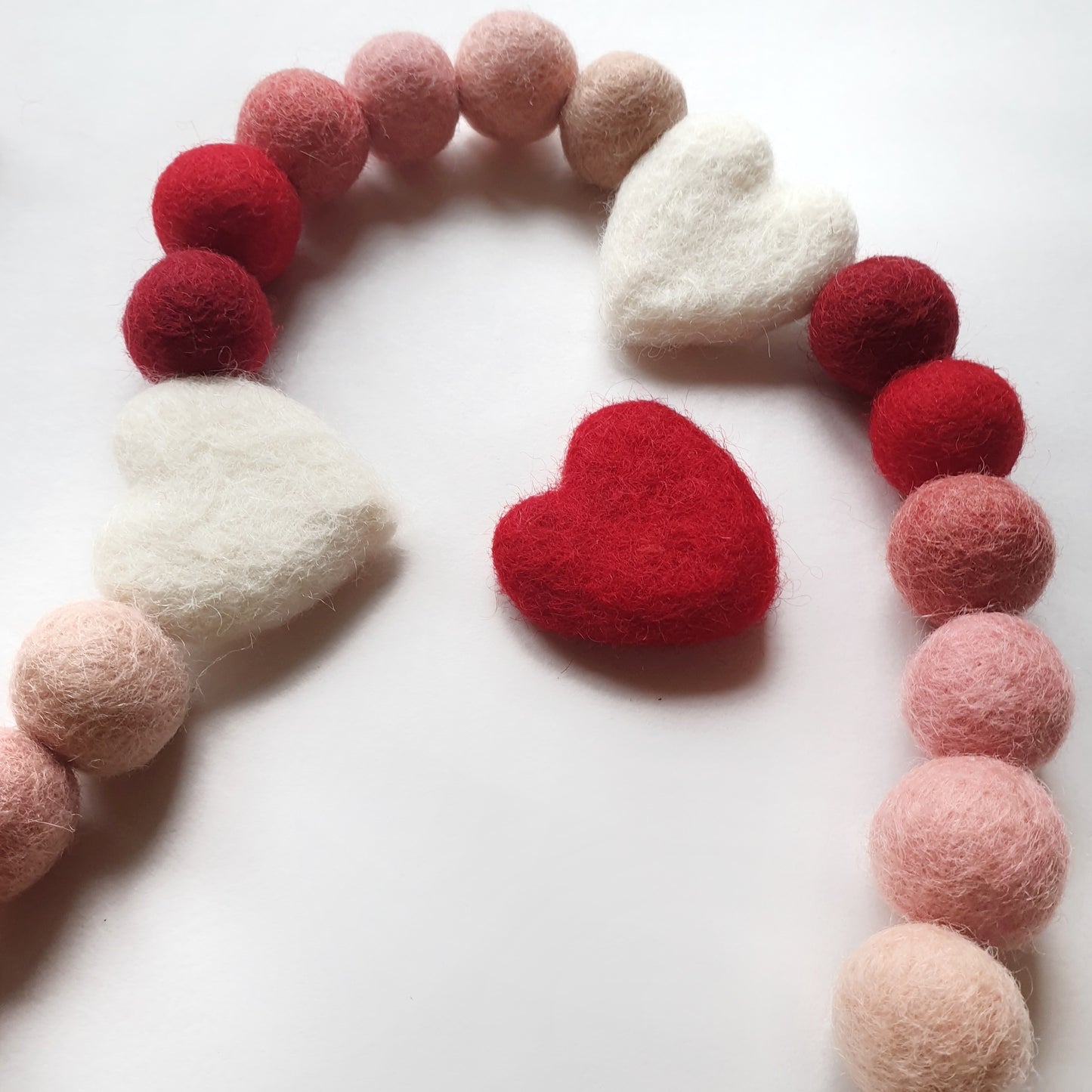 Red Ombre Rainbow Pom Pom Garland - Felt Ball Nursery Decor