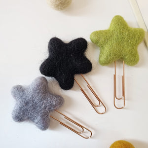 Custom Star Pom Pom Paperclips - Felt Ball Stationary Bookmarks