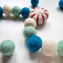 Load image into Gallery viewer, Christmas Peppermint Pom Pom Garland - Felt Ball Nursery Decor
