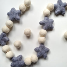 Load image into Gallery viewer, Christmas Star Pom Pom Garland - Felt Ball Nursery Decor
