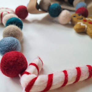 Custom Christmas Advent Calendar Countdown Pom Pom Garland - Felt Ball Nursery Decor