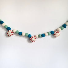 Load image into Gallery viewer, Christmas Peppermint Pom Pom Garland - Felt Ball Nursery Decor