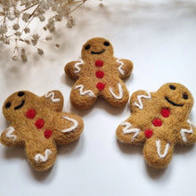 Load image into Gallery viewer, Felted Christmas Gingerbread - Pack of 3