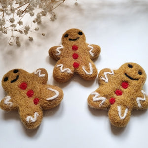 Felted Christmas Gingerbread - Pack of 3