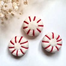Load image into Gallery viewer, Felted Christmas Peppermint - Pack of 3