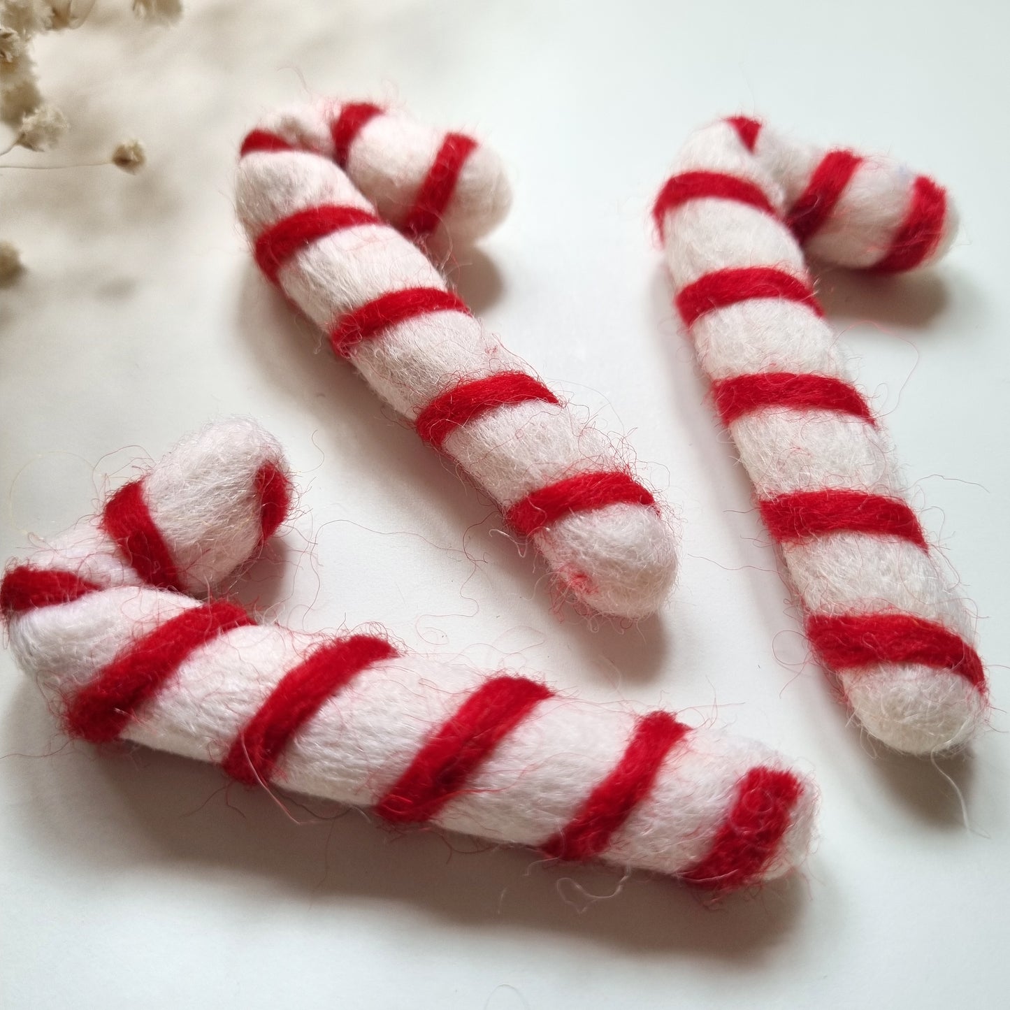 Felted Christmas Candy Cane - Pack of 3