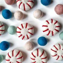 Load image into Gallery viewer, Custom Christmas Peppermint Pom Pom Garland - Felt Ball Nursery Decor