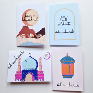 Eid Mubarak - A6 Pack of 4 Greeting Cards