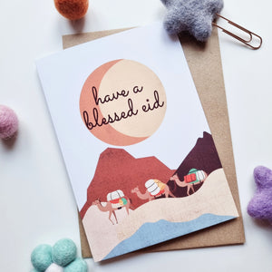 Eid Mubarak - A6 Camel Landscape Greeting Card