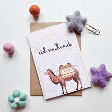 Load image into Gallery viewer, Eid Mubarak - A6 Camel in a Frame Greeting Card