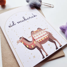 Load image into Gallery viewer, Eid Mubarak - A6 Camel in a Frame Greeting Card