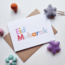 Load image into Gallery viewer, Eid Mubarak - A6 Colour Wording Greeting Card