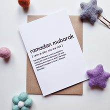 Load image into Gallery viewer, Ramadan Mubarak - A6 Typography Greeting Card