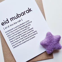 Load image into Gallery viewer, Eid Mubarak - A6 Typography Greeting Card
