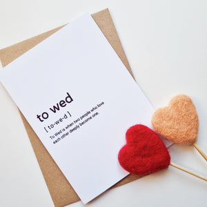 To Wed - A6 Typography Greeting Card
