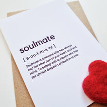 Load image into Gallery viewer, Soulmate - A6 Typography Greeting Card