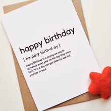 Load image into Gallery viewer, Happy Birthday - A6 Typography Greeting Card