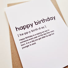 Load image into Gallery viewer, Happy Birthday - A6 Typography Greeting Card