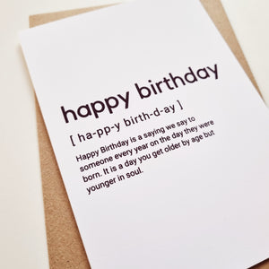 Happy Birthday - A6 Typography Greeting Card
