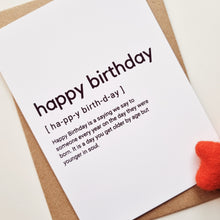 Load image into Gallery viewer, Happy Birthday - A6 Typography Greeting Card
