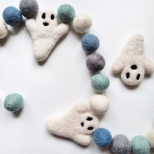 Load image into Gallery viewer, Ghost Blue Halloween Pom Pom Garland - Felt Ball Nursery Decor