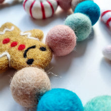 Load image into Gallery viewer, Blue and Peony Christmas Pom Pom Garland - Felt Ball Nursery Decor
