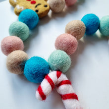 Load image into Gallery viewer, Blue and Peony Christmas Pom Pom Garland - Felt Ball Nursery Decor