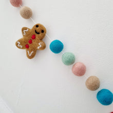 Load image into Gallery viewer, Blue and Peony Christmas Pom Pom Garland - Felt Ball Nursery Decor