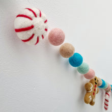 Load image into Gallery viewer, Blue and Peony Christmas Pom Pom Garland - Felt Ball Nursery Decor
