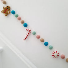 Load image into Gallery viewer, Blue and Peony Christmas Pom Pom Garland - Felt Ball Nursery Decor