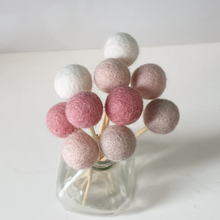Load image into Gallery viewer, Blush Pom Pom Flowers, Felt Ball Bouquet Room Decor