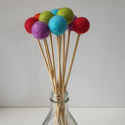 Rainbow Pom Pom Flowers, Felt Ball Bouquet Room Decor