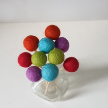 Load image into Gallery viewer, Rainbow Pom Pom Flowers, Felt Ball Bouquet Room Decor