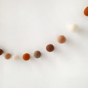Acorn Pom Pom Garland - Felt Ball Nursery Decor