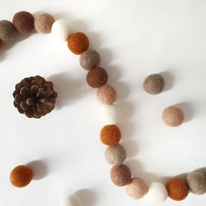 Acorn Pom Pom Garland - Felt Ball Nursery Decor