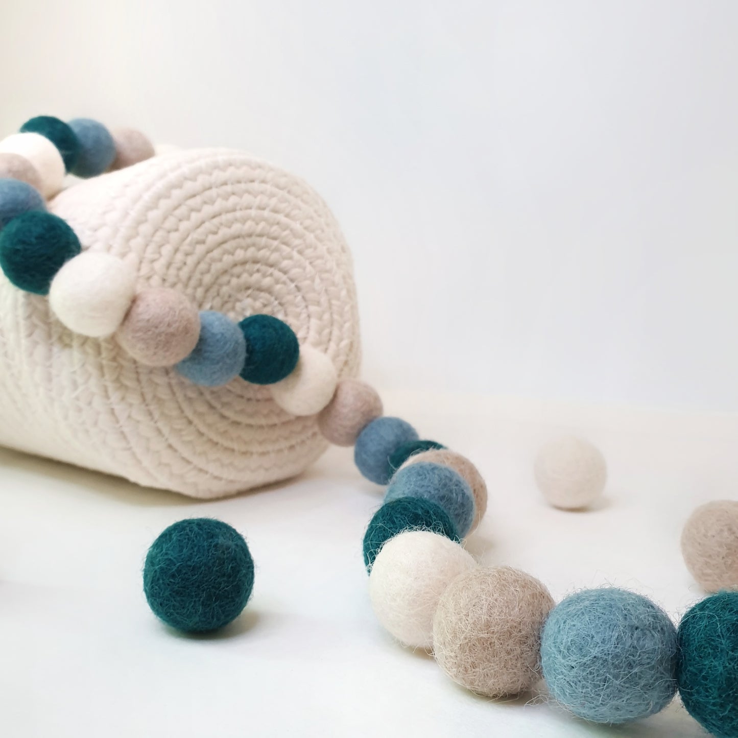 Bluebell Pom Pom Garland - Felt Ball Nursery Decor