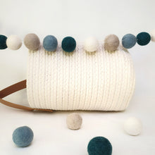Load image into Gallery viewer, Bluebell Pom Pom Garland - Felt Ball Nursery Decor