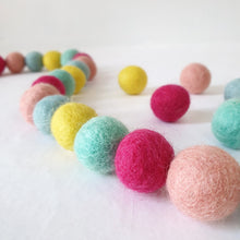 Load image into Gallery viewer, Candy Rainbow Pom Pom Garland - Felt Ball Nursery Decor
